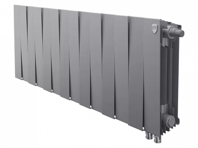 Биметаллический радиатор отопления Royal Thermo PianoForte 300 14 секций Silver Satin VDR
