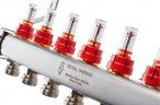 Для отопления Royal Thermo 1" ВР-3/4" НР, 2 выхода с расходомерами, нерж. (RTE 52.102)